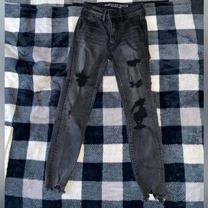 American Eagle ripped black jeggings